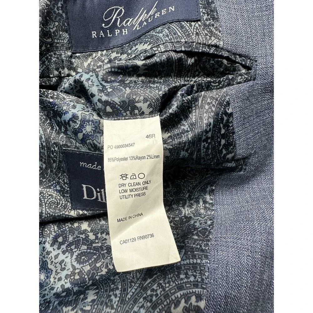 Ralph Lauren Blazer Mens 46 Regular Sport Coat Paisley‎ Lining Linen Dillard's